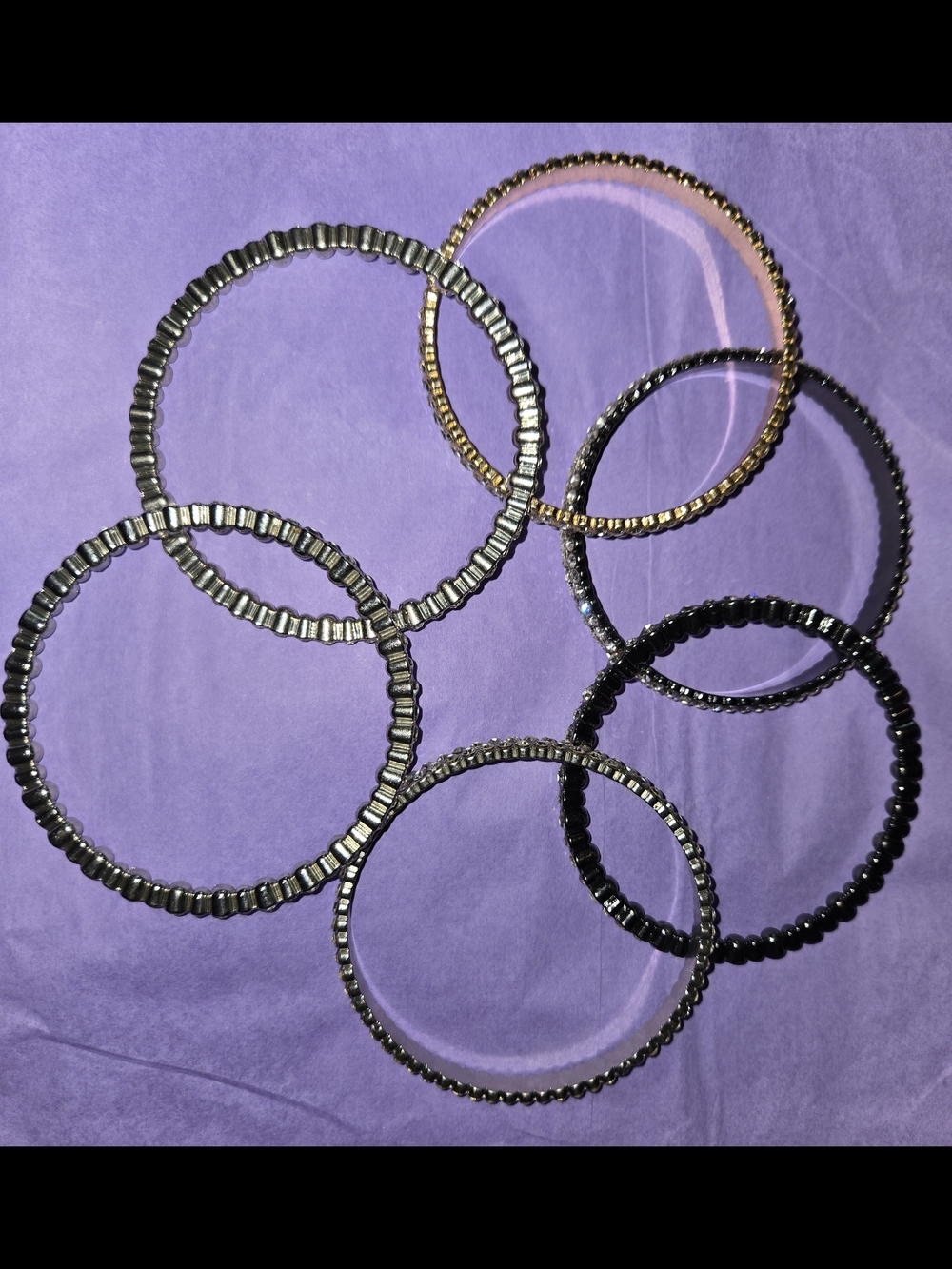paparazzi Black and Gold Women's Bangle Bracelet Set